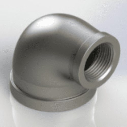 Bản vẽ Co 90 độ giảm ren có đai siết